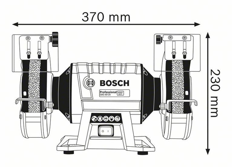 GBG 60-20 PROFESSIONAL DOUBLE-WHEELED BENCH GRINDER - Advanced Solutions Tools II حلول متقدمة للعدد